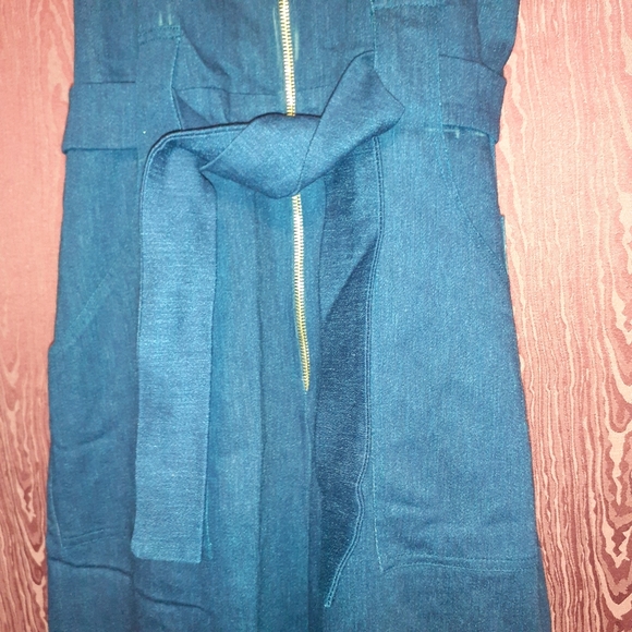 JUMPSUIT FULL ZIP CLOSURE WITH BELT BELL BOTTOMS WOMEN'S - Picture 6 of 9